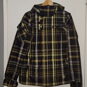 Burton Plaid Ski & Snow Jacket - Black and Yellow